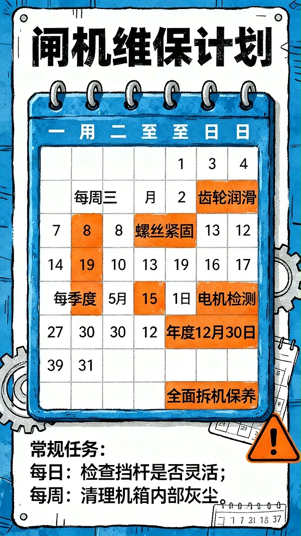 闸机维保计划表无水印 闸机维保计划表无水印