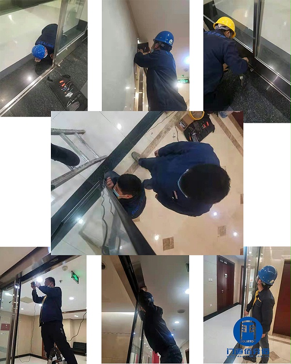 2办公楼玻璃自动移门防夹保护装置更换维修