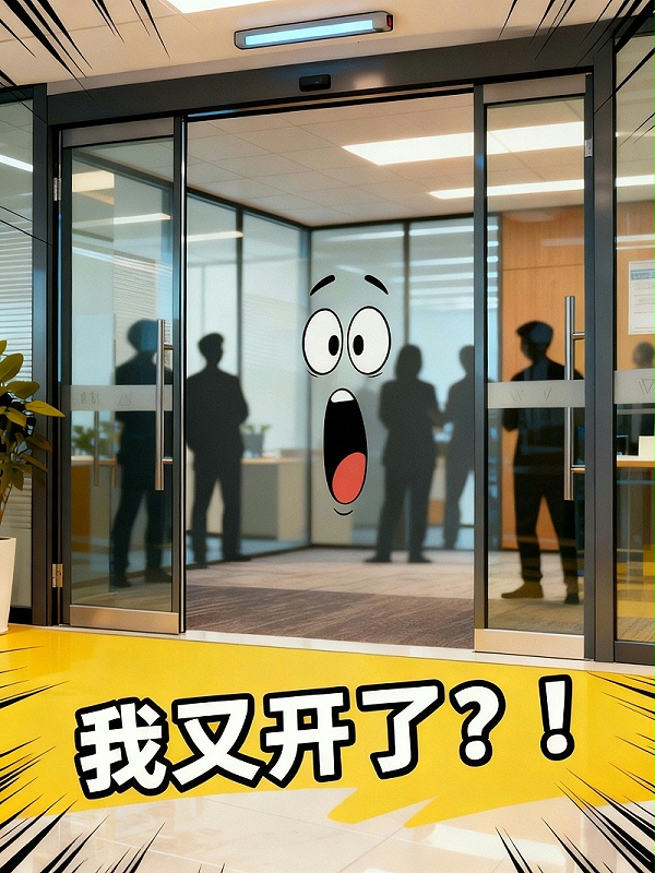 去水印惊讶玻璃感应门