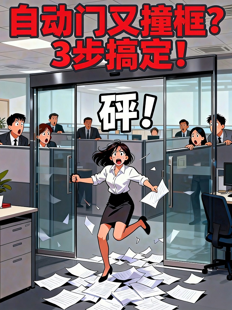 去水印_自动玻璃门撞框警示