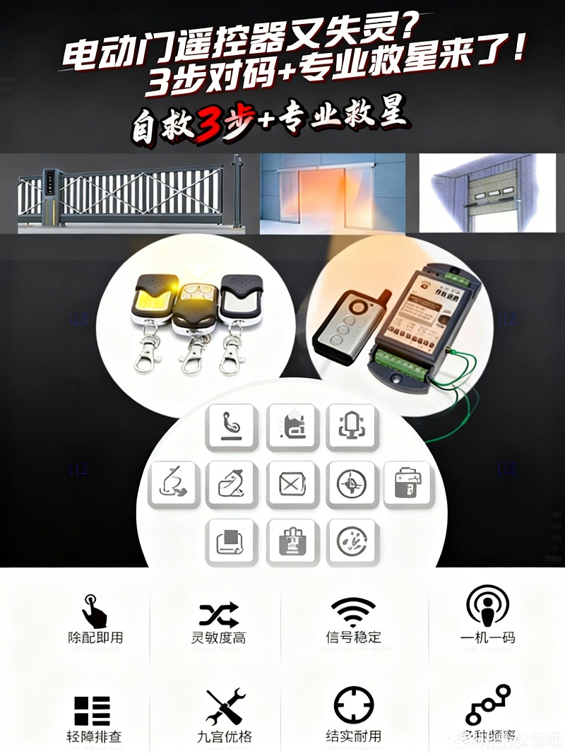 电动门遥控海报无水印