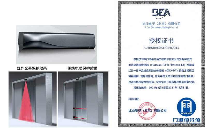 自动玻璃感应门启动与防夹二合一感应器安装服务